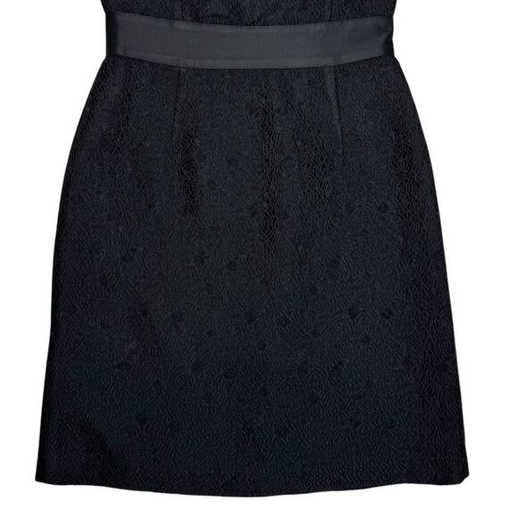 Ann Taylor Black Strapless Wool Blend Dress 10P Empire Waist Grosgrain Back Bow - Picture 5 of 13